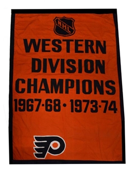 Philadelphia Flyers Western Division Championship Banner Hung From Spectrum Rafters